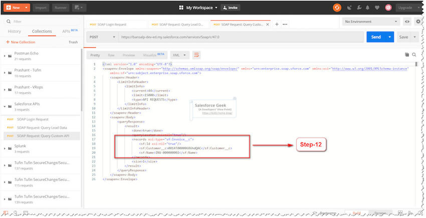 POST Request With SOQL Query Envelope
